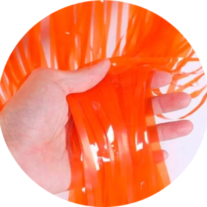 Cortina Metalizada Laranja